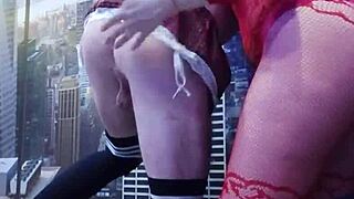 hey, ever seen a brunette with a big ass dominate like this? she’s pounding a hot student in the ass while rocking stockings in a wild homemade vid.