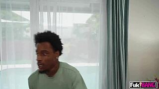 Big tits and round ass amateur Lily Lou has a deepthroat interracial sex scene with a big cock lover