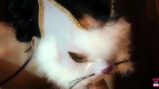 Masked Slave Blows Master In Doggy Style.