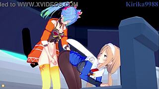 3D animated teen lesbians and futanari in wild sex scenes