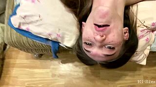 Skinny Russian Slut Ki-Sim Takes Deepthroat Fucking From A Monster Cock With Tattoos.