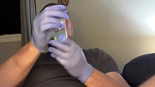 This flexible guy uses toys for hardcore masturbation. He comes through the plug with big cock fetish