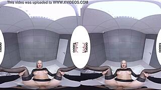 In virtual taboo, she fucks wildly for freedom, blonde with big tits in pov action