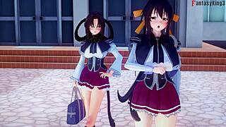 Akeno surprises you with ntr in fantasy hentai movie