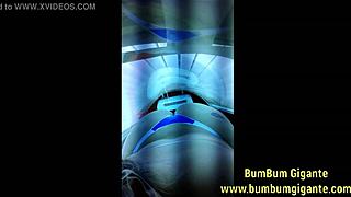 Preparing for the lover in the tanning booth - amateurs