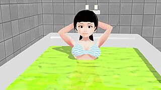 Koko A Strips Completely in the Bath for Bath Girl