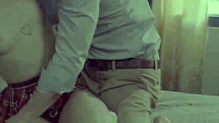 the stepdaughter's tight pussy gets explored by her father in law in an erotic encounter