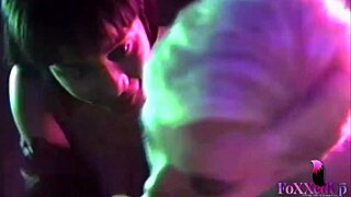 Hot babes Jenna Foxx and Sky Blue suck rock hard dick in pov