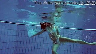 Watch Alla, The Brunette Teen, Swim Naked In The Hot Pool