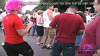 Wives and girlfriends show off in public parties