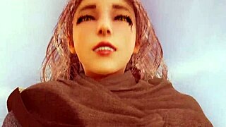 i watch melina deepthroating in this uncensored 3d hentai, her big tits bouncing as she takes the huge cock.