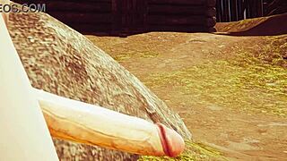 i watch melina deepthroating in this uncensored 3d hentai, her big tits bouncing as she takes the huge cock.