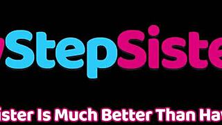 Slender Brunette Stepsis Blows Stepbro And Gets Fucked On Couch In Taboo Roleplay