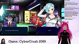 Vtuber Lewdneko Plays Cybercrush 2069 With Big Tits!