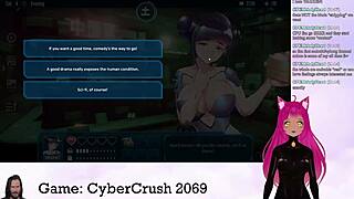 Vtuber Lewdneko Plays Cybercrush 2069 With Big Tits!