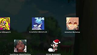 amber feels joy in genshin impact with aether