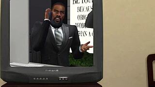 boss in office parody shows porn to everyone at work