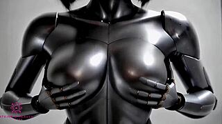 Big titted sex robot receives your cum in close-up POV AI