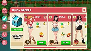 Booty Farm Hentai Game Part 10 with Cute Brunette Flashing Tits