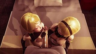 twins from nier automata in 3d hentai anime orgy