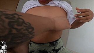 Tiktoker Brunette Babysitter Rides And Blowjobs In Homemade Close Up