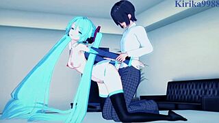 hatsune miku and kagamine rin have wild creampie sex