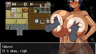 Can Natsuki handle the monster cock pouring cum deep in her womb in this hentai game?