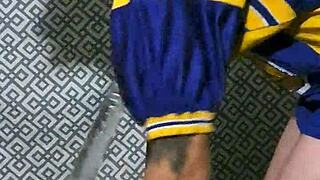 Amateur Jersey Gay Slams Dildo in Bold Taboo Play