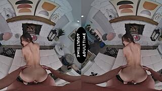 Scarlett Alexis rides Kyle Mason's thick cock after tit grab in VR