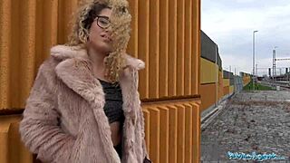spanish shaved pussy banged outdoors by public agent! 🔥