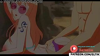 Sensual beach scene with Nami and a creamy finish
