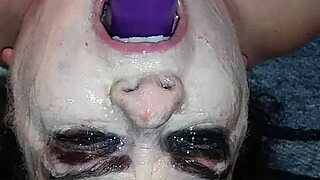 ms tl gets messy with toys in her throat play.