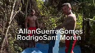 My students help arrange the tatame for training at my farm.