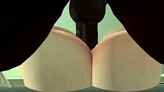 Black man bangs white woman pregnant in wild cartoon scene