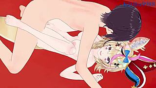 himemori luna and omaru polka have intense sex in hololive vtuber hentai