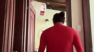 my cute milf neighbor masturbates to creampie in the bathroom