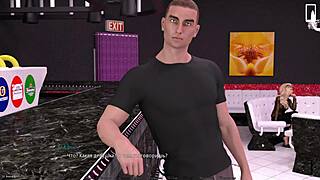 Redhead licks ass in wild restaurant cartoon game.