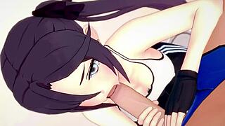 Mona in her new sport outfit has fun with a big cock