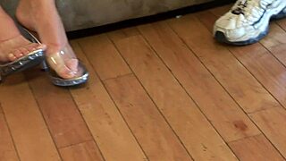 Brunette Neighbor Gets Hardcore Sofa Fuck from Older Guy