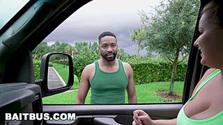 Baitbus - Straight hunk tricked into gay action for cash in van.