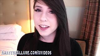 Can Aphia Demieux handle sucking while playing with herself?