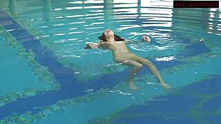 lina mercury and mia ferrari enjoy swimming in the pool.