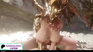 Malenia's big ass gets a hard anal pounding in this Hentai video