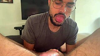 big white monster cock cums in gay mouth