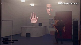 3D cartoon of a man with a large black cock having sex with a horny milf