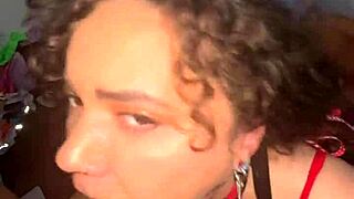 Naudi Nala performs throat magic on big black cock