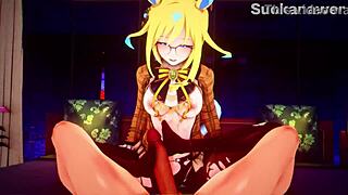 uma musume rides hard in cowgirl for creampie and squirt