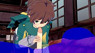 i can’t get enough of kazuma’s blowjob with cum everywhere.