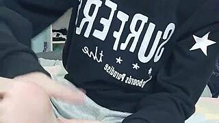 Slim gay teen SUCKS own sexy feet in FETISH play