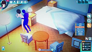 Anime girl with huge tits has sex